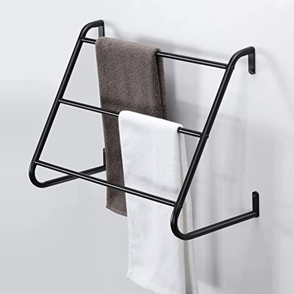 CELLPAK Wall Mounted Towel Racks 3Tier Laundry Towel Ladder Holder Black Wayfair